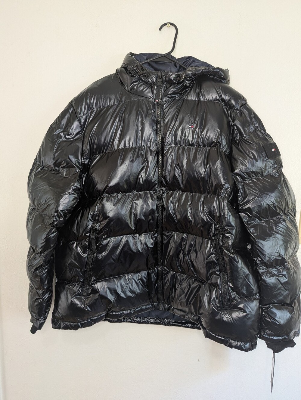 NWT Tommy Hilfiger Men's Pearlized Hooded Performance Puffer Jacket Size XXL